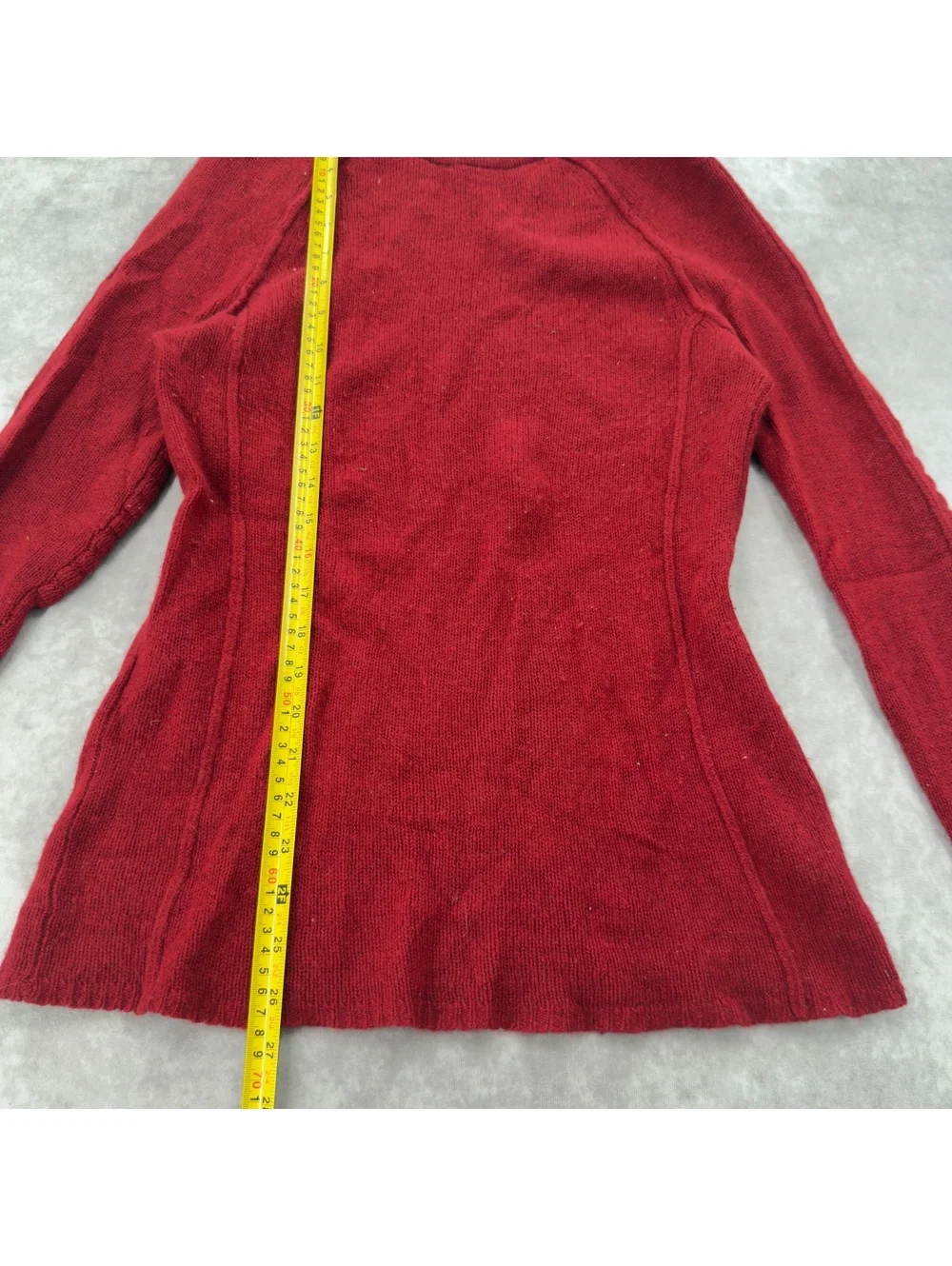 Autumn Cashmere Red 100% Pure Cashmere Crewneck Long Sleeve Sweater Small Y2K